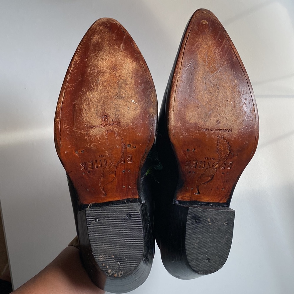 Brother Vellies Doodle cowgirl mules. Stand out from the crowd super fly slipons - Picture 13 of 15